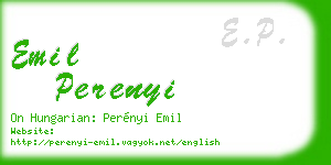 emil perenyi business card